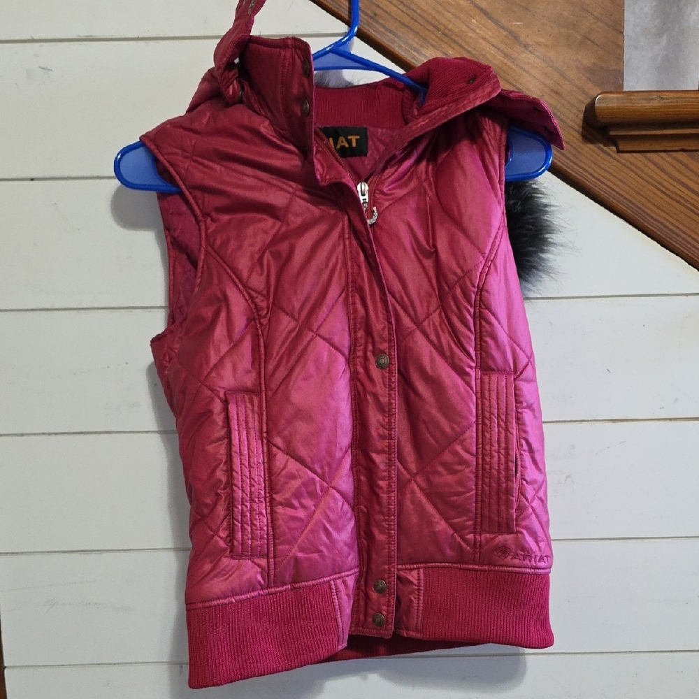 Ariat Womens Quilted Magenta Vest